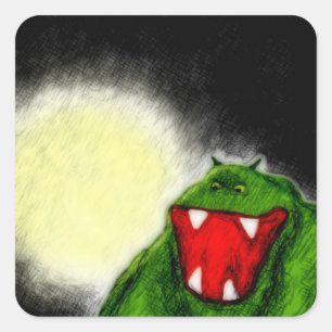 nachtmonster vierkante sticker