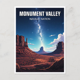 Nachtmonument Valley Navajo Nation Souvenir Briefkaart