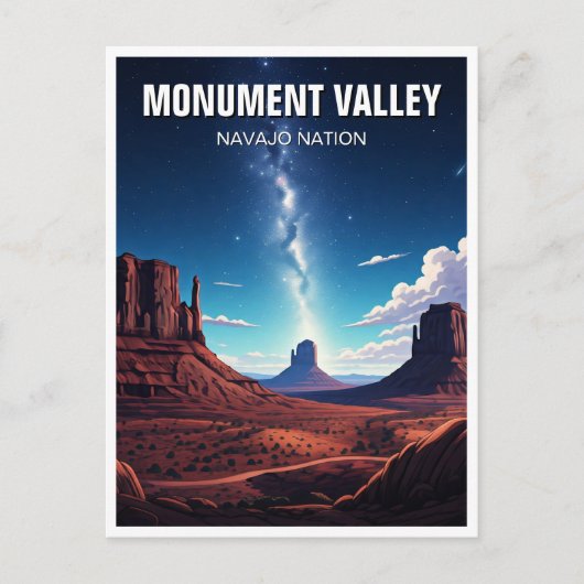 Nachtmonument Valley Navajo Nation Souvenir Briefkaart (Voorkant)