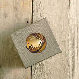 Nachtmoskee achtergrond Ramadan Mubarak Ronde Sticker