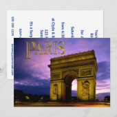 Nachtnacht bij Arc de Triomphe Paris Kaart (Voorkant / Achterkant)