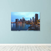 Nachtnacht bij de marine pier canvas afdruk (Insitu (Houten vloer))