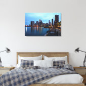 Nachtnacht bij de marine pier canvas afdruk (Insitu (Slaapkamer))