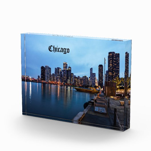 Nachtnacht bij de marine pier fotoblokken (Rechts)