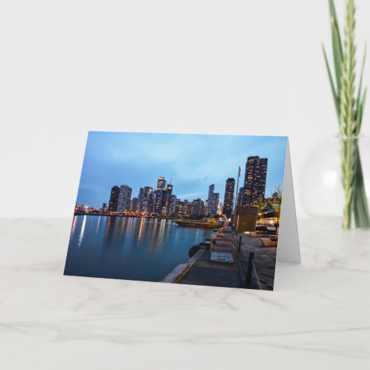 Nachtnacht bij de marine pier kaart (Voorkant)