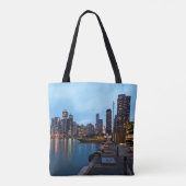 Nachtnacht bij de marine pier tote bag (Achterkant)