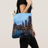 Nachtnacht bij de marine pier tote bag (Dichtbij)