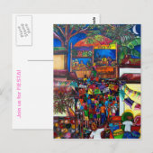 Nachtnacht in de oude San Antonio-postkaart Briefkaart (Voorkant / Achterkant)