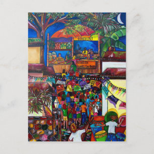 Nachtnacht in de oude San Antonio-postkaart Briefkaart