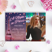 Nachtnacht in Parijs - Birthday met foto Kaart