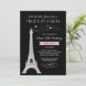 Nachtnacht in Parijs Eiffel Tower Sweet 16 verjaar Kaart (Staand voorkant)