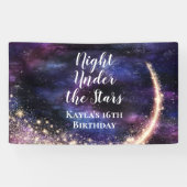 Nachtnacht onder de sterren Birthday Banner (Horizontaal)