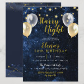 Nachtnacht onder de sterren Sweet 16 uitnodiging o (Voorkant / Achterkant)