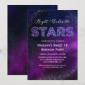 Nachtnacht onder de uitnodiging van de sterretdag (Voorkant / Achterkant)