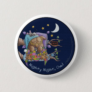 Nachtnacht, Owl Ronde Button 5,7 Cm