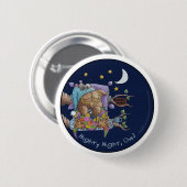 Nachtnacht, Owl Ronde Button 5,7 Cm (Voorkant /achterkant)