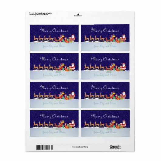 Nachtnacht voor Kerstmis Etiket (Full Sheet)