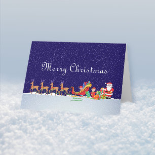 Nachtnacht voor Kerstmis Feestdagen Kaart