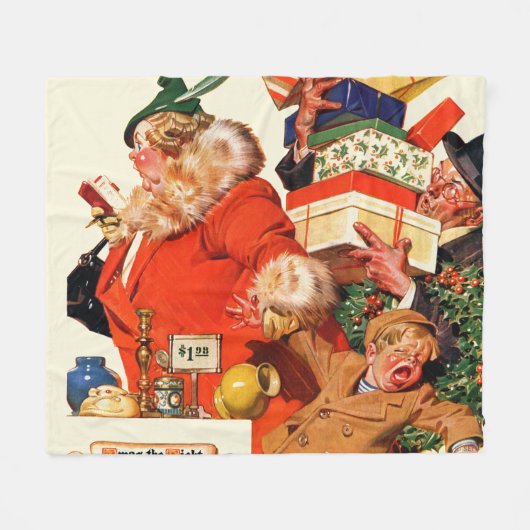 Nachtnacht voor Kerstmis Fleece Deken (Voorkant (Horizontaal))