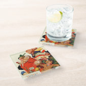 Nachtnacht voor Kerstmis Glazen Onderzetter (Schuin)