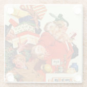 Nachtnacht voor Kerstmis Glazen Onderzetter (Achterkant)