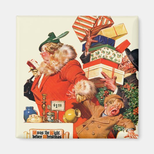 Nachtnacht voor Kerstmis Magneet (Voorkant)