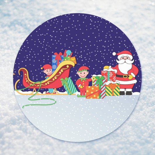 Nachtnacht voor Kerstmis Ronde Sticker