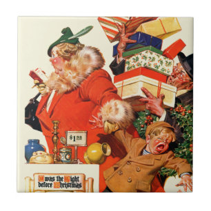 Nachtnacht voor Kerstmis Tegeltje