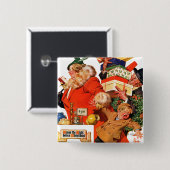 Nachtnacht voor Kerstmis Vierkante Button 5,1 Cm (Voorkant /achterkant)