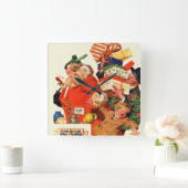 Nachtnacht voor Kerstmis Vierkante Klok (Huis)