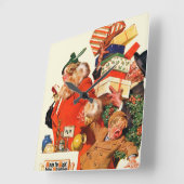 Nachtnacht voor Kerstmis Vierkante Klok (Hoek)