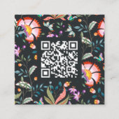 Nachtoase | Floral Pattern QR-code Vierkante Visitekaartje (Voorkant)