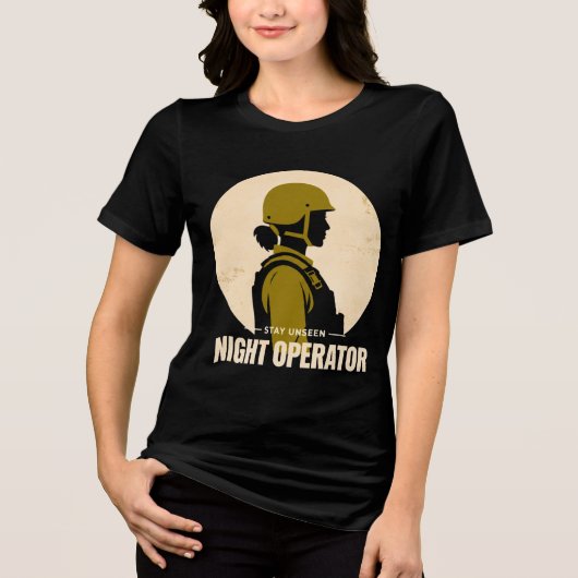 Nachtoperator Vintage Dames Tactische T-shirt (Voorkant)