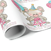 Nachtpapier voor de cartoon van Birthday Mouse Cadeaupapier (Rol Hoek)