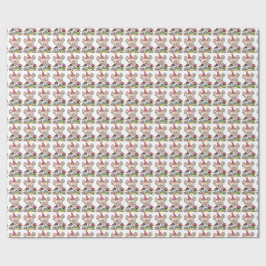 Nachtpapier voor de cartoon van Birthday Mouse Cadeaupapier (Vlak)
