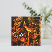 NACHTPITTER MET ROZEN MONOGRAM, Rood Zwart Geel Kaart (Staand voorkant)