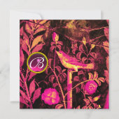 NACHTPITTER MET ROZEN MONOGRAM, Roze Zwart Geel Kaart (Voorkant)