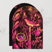 NACHTPITTER MET ROZEN MONOGRAM, Roze Zwart Geel Kaart (Voorkant / Achterkant)