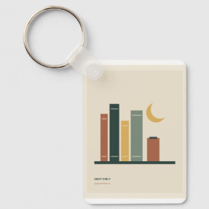 Nachtplank Minimale Boeken en Halve Maan Sleutelhanger