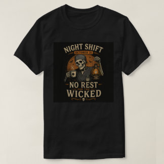 Nachtploeg 31 oktober Vintage Halloween-skelet T-shirt