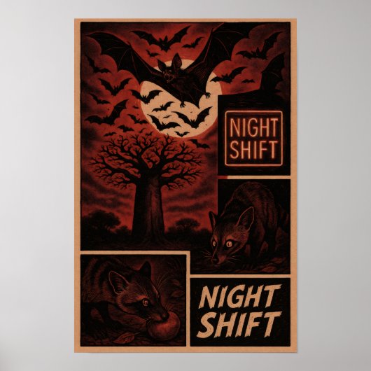 Nachtploeg in het wild – Vleermuizen, civetkatten Poster (Voorkant)