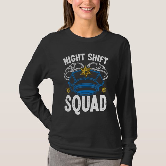 Nachtploeg politieagent t-shirt (Voorkant)