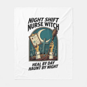 Nachtploeg Verpleegster Heks Retro Halloween T-shi Fleece Deken