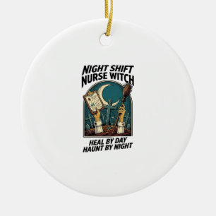 Nachtploeg Verpleegster Heks Retro Halloween T-shi Keramisch Ornament
