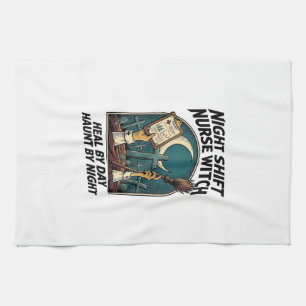 Nachtploeg Verpleegster Heks Retro Halloween T-shi Theedoek
