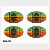 Nachtreflectie in Eid Mubarak Ovale Sticker (Vel)