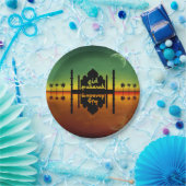 Nachtreflectie in Eid Mubarak Papieren Bordje (Feest)