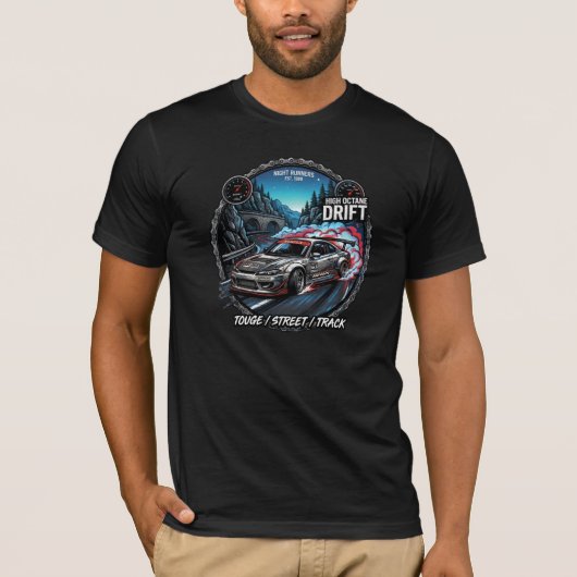 Nachtrenners High Octane Touge Drift JDM Grafisch T-shirt (Voorkant)