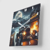 Nachtrit in een klassieke hot rod vierkante klok (Hoek)