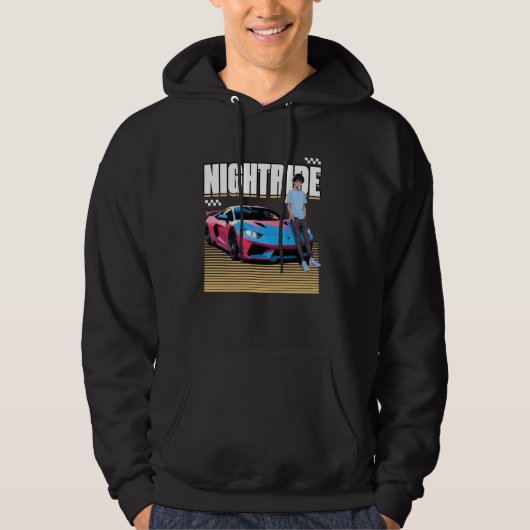 Nachtrit Japanse Supercar Night Ride Design Hoodie (Voorkant)